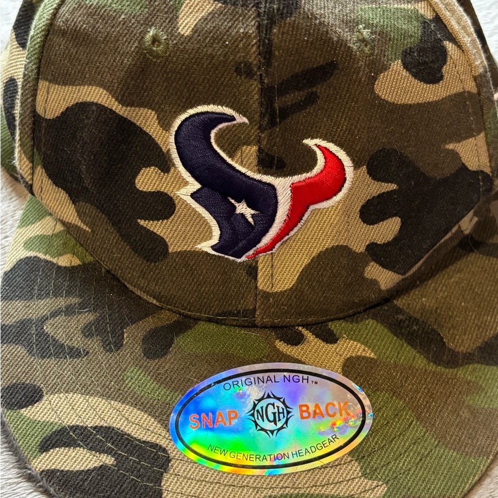 Houston Texans New Era Camo Snapback Hat Flat Brim NFL Cap